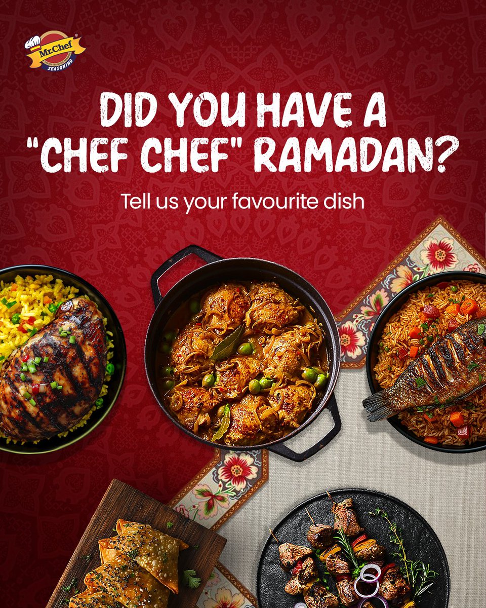 Ramadan may be over, but the joy of great meals and togetherness continues! 

Thank you for making Mr. Chef a part of your kitchen this season. What was your favourite dish in the month of Ramadan, Chef Chef?

#MrChefNigeria #MrChefSeasoning #ChefChef
#MrChefWay