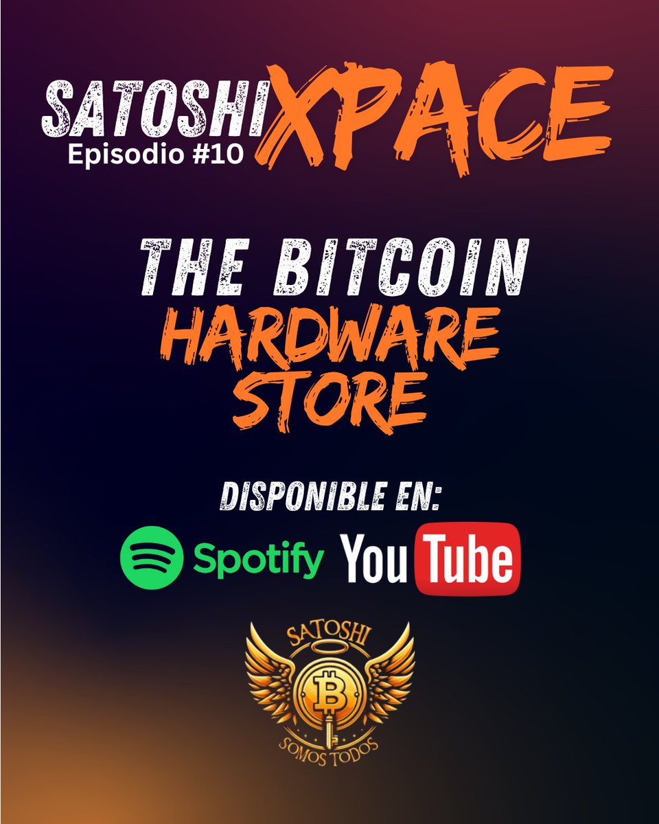 SATOSHI SOMOS TODOS (@unidosxsatoshi) on Twitter photo 🚀🔥 Satoshi Xpace #10 ya está disponible 🔥🚀
¿Te lo perdiste en vivo? No hay problema…
La repetición ya está en YouTube y Spotify 🎙️⚡
En este episodio hablamos con los cracks de @TBHS_SV (The Bitcoin Hardware Store) y <a href="/BTCAdvisors/">Bitcoin Advisors</a> directamente desde El Salvador 🇸🇻
Una 🚀🔥 Satoshi Xpace #10 ya está disponible 🔥🚀
¿Te lo perdiste en vivo? No hay problema…
La repetición ya está en YouTube y Spotify 🎙️⚡
En este episodio hablamos con los cracks de @TBHS_SV (The Bitcoin Hardware Store) y <a href="/BTCAdvisors/">Bitcoin Advisors</a> directamente desde El Salvador 🇸🇻
Una