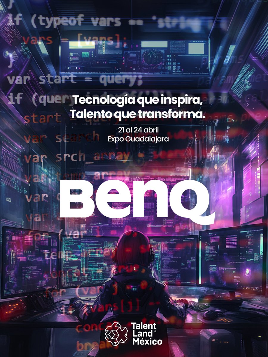 ¿Listo para vivir cuatro días rodeado de innovación, talento y mucho, mucho código?

BenQ estará presente en Talent Land GDL del 21 al 24 de abril

Nos emociona ser parte del evento donde la programación no es solo una carrera, sino un estilo de vida 💻
#BenQ #TalentLand #DevLife