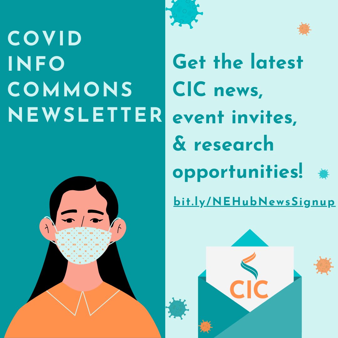 NEbigdatahub's tweet image. Learn about the latest #COVID and healthcare research with the CIC! Join a community of scientists by subscribing to the CIC newsletter.
bit.ly/NEHubNewsSignup
#research #STEM #science #medicine #healthcare #health.
@NSF @NIH @AcademicDataSci @CDCgov