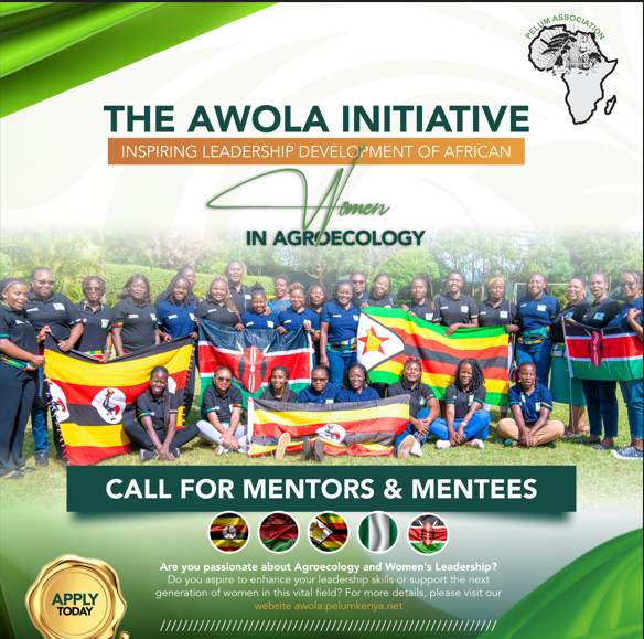 Applications are open for the agroecology &amp; women's leadership mentorship programme. 

For more information visit our website:
awola.pelumkenya.net

Who can apply?
Mentees application: 
ee.kobotoolbox.org/x/pQRPV4t8

Mentor application: 
ee.kobotoolbox.org/x/iEgwicLh