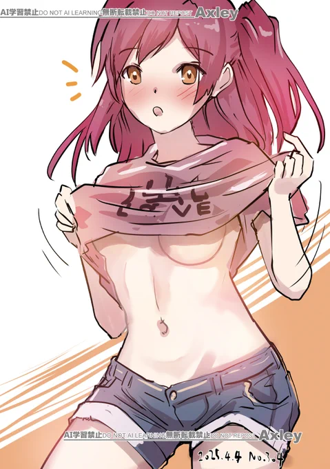 ホットパンツ萩風#艦これ版深夜の真剣お絵描き60分一本勝負 #艦これ版真剣お絵描き60分一本勝負_20250404 