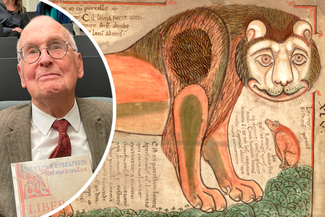 DeGentenaar's tweet photo. 91-jarige prof laat ons meelezen met zijn levenslange passie, het Liber Floridus: “Dit is de Mona Lisa van de Boekentoren” https://t.co/SonYy4XY7J https://t.co/rdAP0KNpXc
