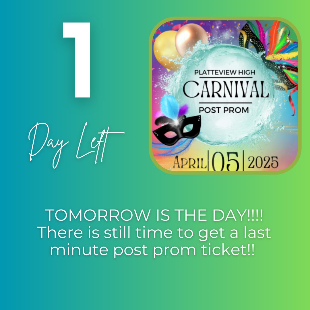 Get your tickets today before Midnight! Ticket sales close at 12:00 tonight!

Prom Tickets (both Guest &amp; PHS students): 
docs.google.com/forms/d/e/1FAI…