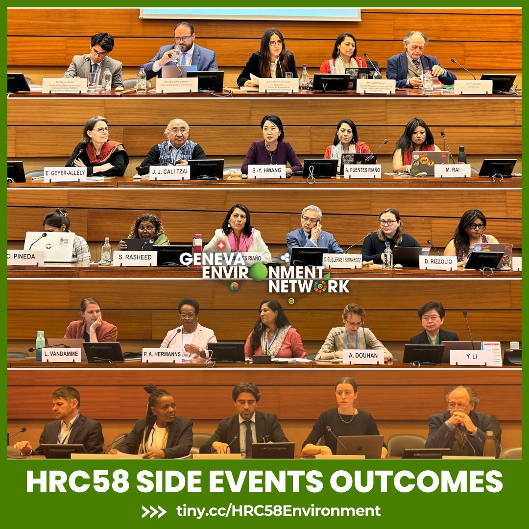 GENetwork's tweet photo. From conservation & #humanrights, impacts of #ISDS, #foreigndebt & environment, #RightToHealthyEnvironment to many more, @GENetwork has co-organized & covered #HRC58 side & parallel events related to environment.
Thank you for following our coverage! โถ๏ธ https://t.co/JENNhEtn0T https://t.co/DZ6K0y28ji