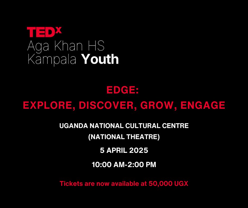 Aga Khan Education Service, Uganda (@akesuganda) on Twitter photo The countdown is on! 🕓
Don't miss your chance to be a part of an unforgettable day of inspiring talks at the #TEDxAgaKhanHSKampalaYouth event. Tickets are almost sold out! This is your last chance to grab yours before they are gone.
#AgaKhanSchools #TEDx <a href="/akdn/">Aga Khan Development Network</a> The countdown is on! 🕓
Don't miss your chance to be a part of an unforgettable day of inspiring talks at the #TEDxAgaKhanHSKampalaYouth event. Tickets are almost sold out! This is your last chance to grab yours before they are gone.
#AgaKhanSchools #TEDx <a href="/akdn/">Aga Khan Development Network</a>
