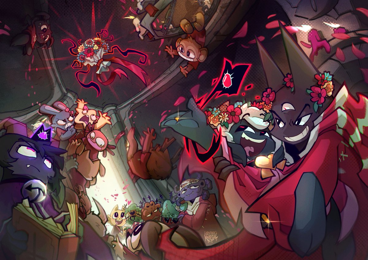 💒UNHOLY UNION💐
So honored to contribute to the <a href="/narilamb_zine/">unholy devotion ❤️⛓️</a> as the cover artist! My full piece in all its matrimonial glory!