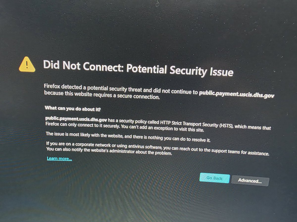 scrashly's tweet photo. @USCIS I have this error when I try to pay for fees https://t.co/uGwDAi3UYY