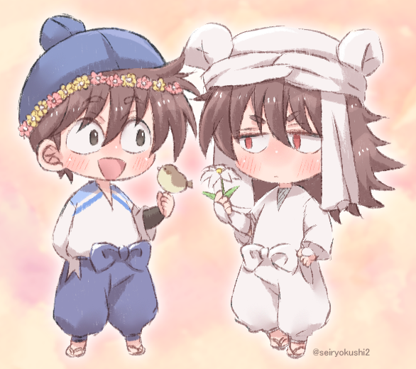 「アニメイトカフェ～花いっぱいの春が来た!の段～開催おめでとうございます!!天鬼殿」|青緑紫🕰のイラスト