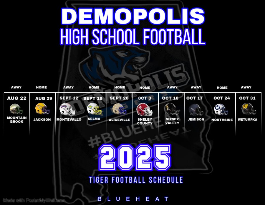 Demopolis Football 2025 Schedule #BlueHeat #blueheatfamily <a href="/DownSouthFb1/">Down South</a> <a href="/ONTHEDMARK1/">D. MARK Mitchell</a> <a href="/AHSAAUpdates/">AHSAA</a> <a href="/AlabamaFBScoop/">Alabama Football Scoop</a> <a href="/AlabamaHSFB/">AHSFHS.org</a> <a href="/PowerHSports/">Powerhouse Sports</a> <a href="/aldotcomPreps/">AL.com H.S. Sports</a>