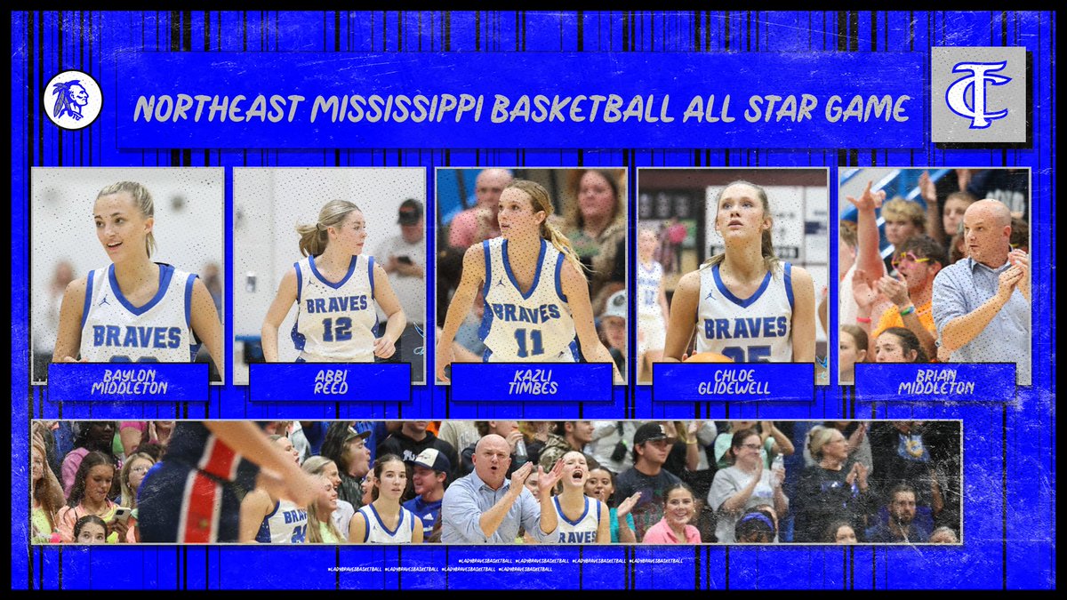 TCHS Athletics (@athleticstchs) on Twitter photo These Lady Braves were selected to the Northeast Mississippi All-Star Teams. The Junior game will be June 6 @ 4:30 and the Senior game @ 6:00. The games will be at Booneville High School. Come support these ladies. #LadyBraveBasketball These Lady Braves were selected to the Northeast Mississippi All-Star Teams. The Junior game will be June 6 @ 4:30 and the Senior game @ 6:00. The games will be at Booneville High School. Come support these ladies. #LadyBraveBasketball