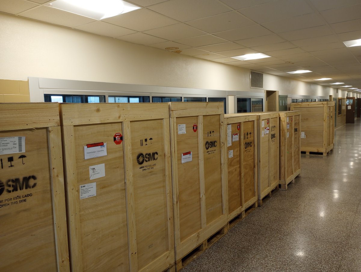 Can you believe all of these crates are used for ONE piece of equipment that will be used in our new mechatronics course?! Stay tuned for what it is and how it works!
#CometPride #automation #mechatronics #SMC