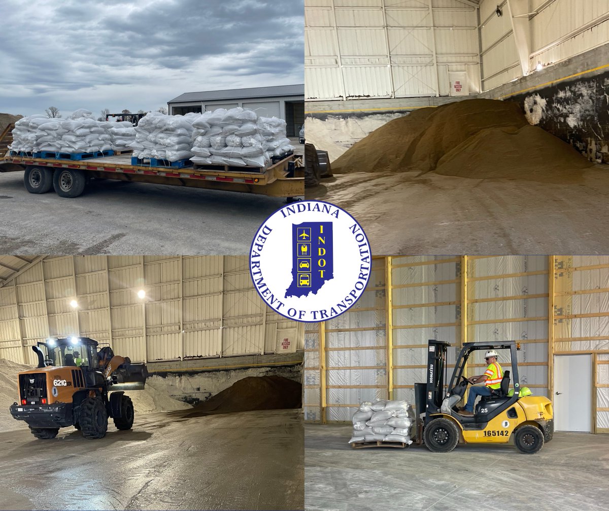 THREAD: In partnership with the <a href="/NationalGuardIN/">Indiana National Guard</a>, <a href="/IDHS/">Indiana Homeland Security</a>, <a href="/INdnrnews/">Indiana DNR</a>, and <a href="/IndianaDOC/">Indiana DOC (IDOC)</a>, sandbag operations are underway at multiple INDOT facilities across the state.