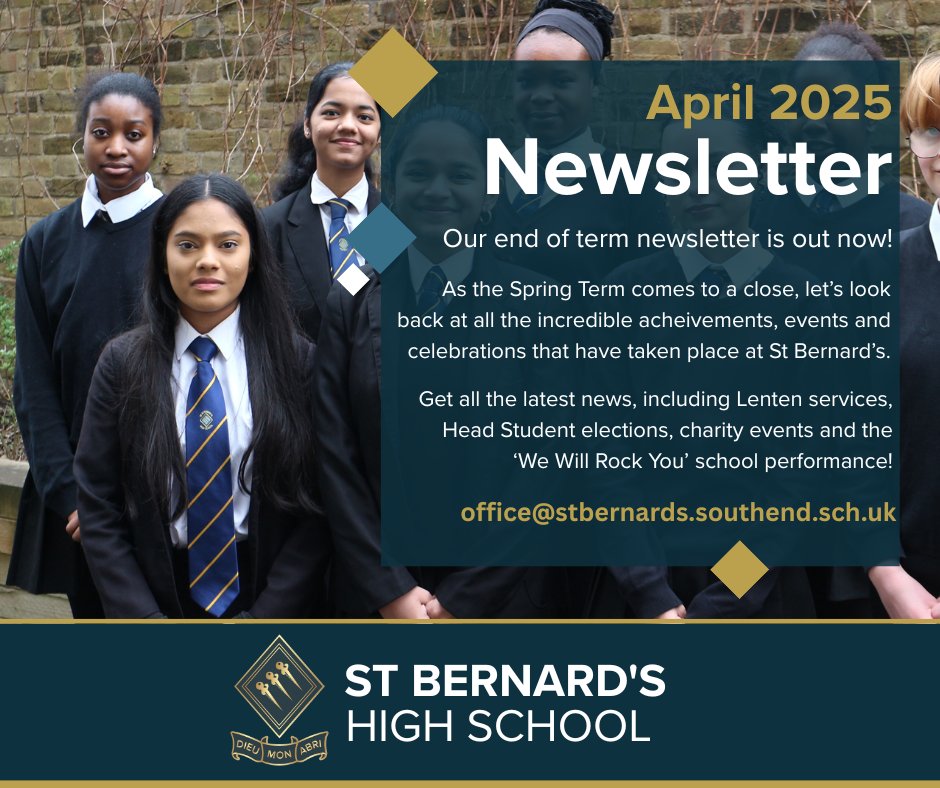 📰 Our April newsletter is here! 🌍 Lots to celebrate from Lenten services to charity walks and our amazing 'We Will Rock You' performance. Check out the highlights and important updates from St Bernard's here: bit.ly/4iRmrnb 🎉🏆 #StBernardsNewsletter