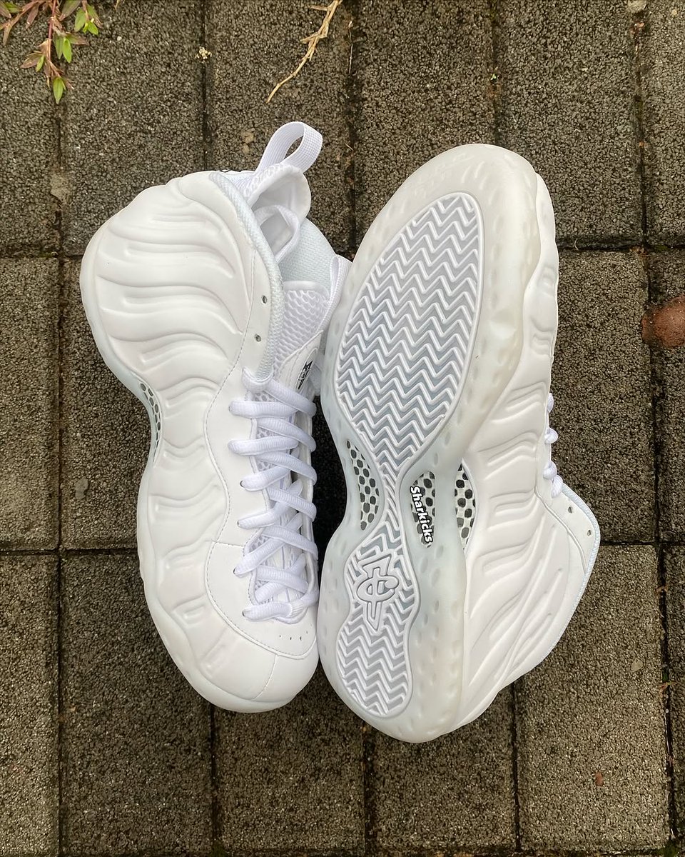 all white nike foamposite