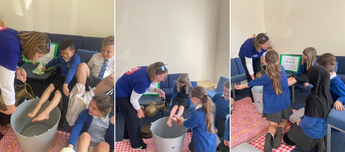 At St Andrews this week we had an Easter Experience with different stations - mine was washing the disciples feet - we were teaching the children how to show servanthood to others x 
St Andrew's OH Primary School