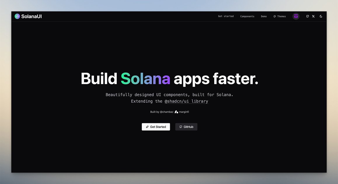 chambaz's tweet image. building apps on @solana can be hard

that's why I built solanaui

extending @shadcn's powerful ui library, copy and paste ready-made components and utility functions, and compose your perfect interface.

solanaui.dev