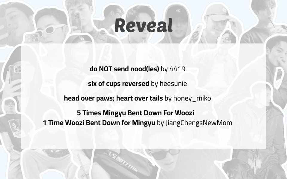 mingyuficfest's tweet photo. It's time for the reveal! Did you manage to guess who wrote your favourite fic?

A big thank you to everyone for joining this round of Beginning and End! https://t.co/2MXCkmuB7L