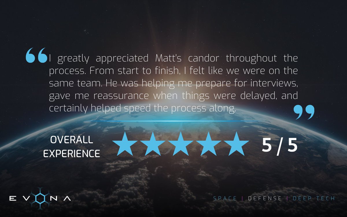 Some lovely feedback from one of our candidates! 🥳

Are you looking for a new role in the space sector?

Get in touch with us today:
🇬🇧 +44117 2034444
🇺🇸 +1 202 381 9944

#recruitment #positivefeedback #spacesector #spacetech