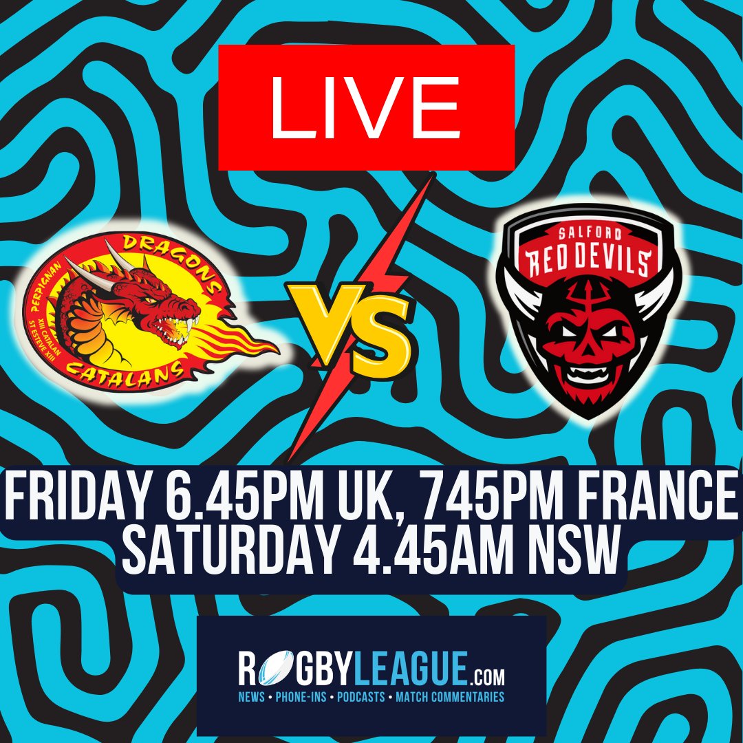 rugbyleaguecom's tweet image. 📻 TONIGHT: The only live coverage of @TheChallengeCup first quarter-final

@DragonsOfficiel 🆚 @SalfordDevils 

rugbyleague.com