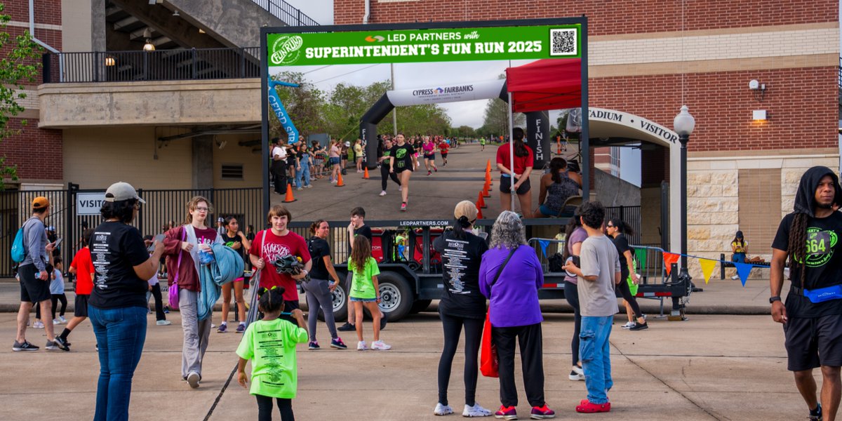 ledpartnershtx's tweet image. What an amazing event at the 2025 Superintendent Fun Run in @CyFairISD 
Our LED Partners screen captured the moments through a live feed of runners bringing the community together for a great cause as they crossed the finish line, one by one.
#CFISDFunRun #LEDpartners
