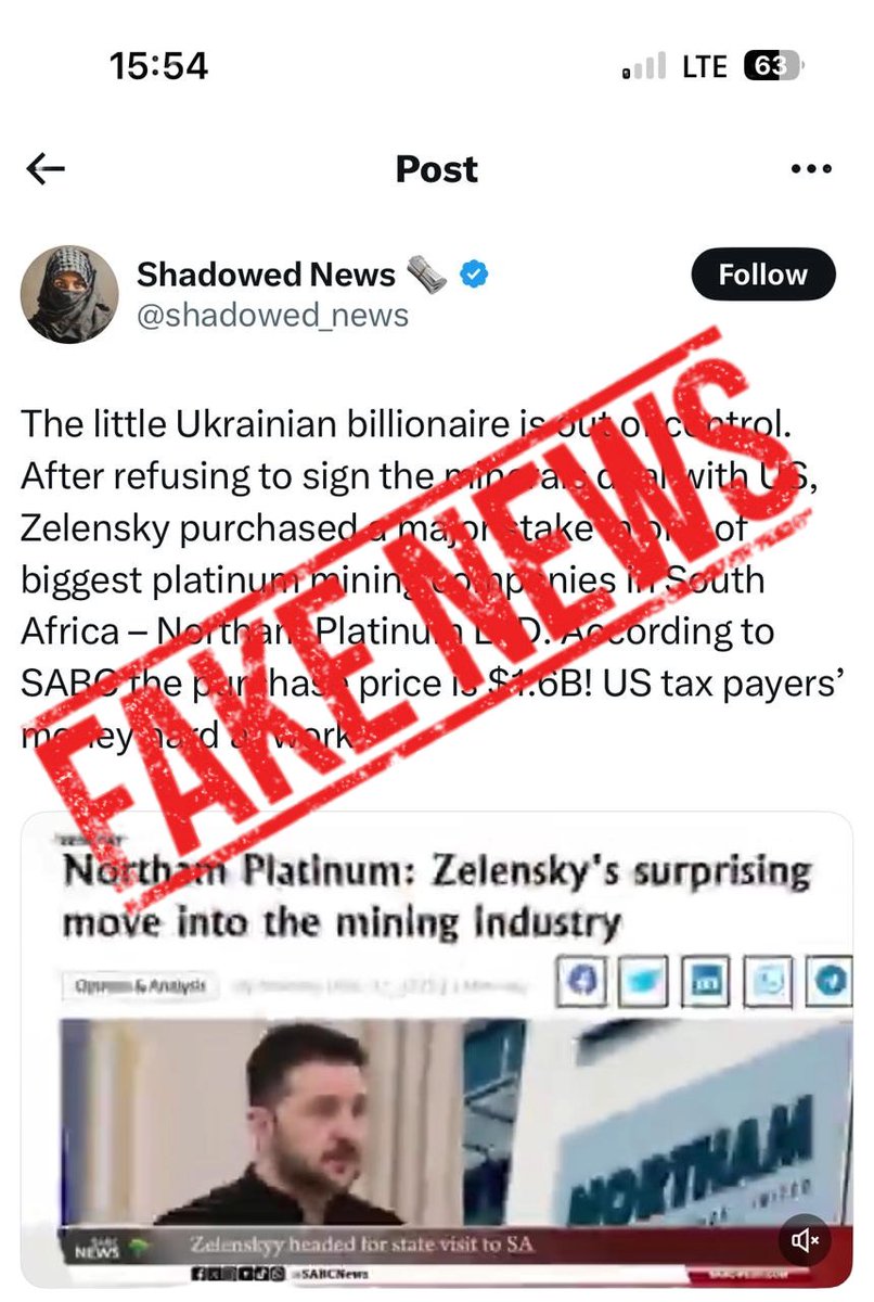 SABC News distances itself from the publication and distribution of fake news.