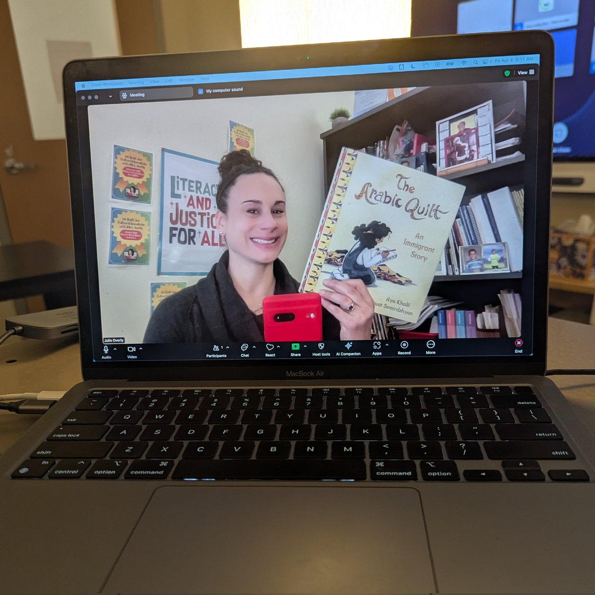 Julie Overly (@julieoteach) on Twitter photo It's that time again! I'm streaming into <a href="/UpperMerionSD/">Upper Merion Area School District</a> elementary classrooms today to share The Arabic Quilt by <a href="/ayawrites/">Aya Khalil</a> and <a href="/AnaitSart/">Anait Semirdzhyan</a> honor of #ArabAmericanHeritageMonth What a beautiful story of embracing your language and culture! It's that time again! I'm streaming into <a href="/UpperMerionSD/">Upper Merion Area School District</a> elementary classrooms today to share The Arabic Quilt by <a href="/ayawrites/">Aya Khalil</a> and <a href="/AnaitSart/">Anait Semirdzhyan</a> honor of #ArabAmericanHeritageMonth What a beautiful story of embracing your language and culture!