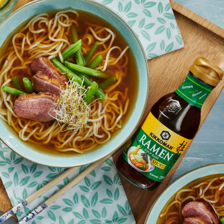 KikkomanUK's tweet photo. Want homemade ramen in a flash? Try delicious Kikkoman Ramen Soup Base! 🍜✨Available in @waitrose, @ocado & @amazonuk
Check out this easy recipe for Teriyaki Duck Ramen:
https://t.co/FOa3wWwxUJ
#ramennoodleday #fakeaway #quickramen #kikkoman #ramensoupbase #noodlesoup https://t.co/C7rTFn8jju