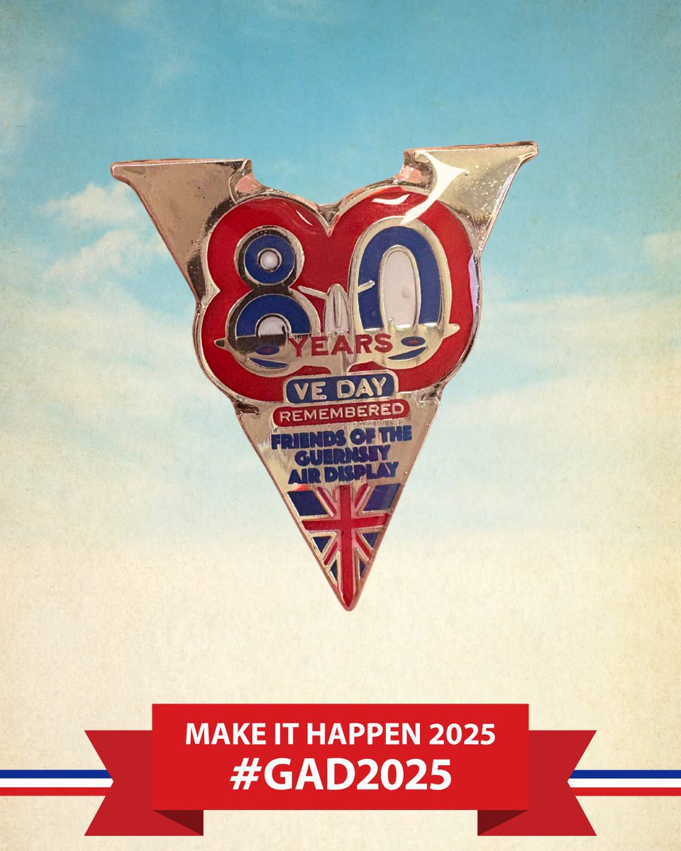 Commemorating 80 years since VE Day 🇬🇧

Become a Friend of the Guernsey Air Display and get the limited-edition pin badge:
guernseyairdisplay.com/become-a-friend