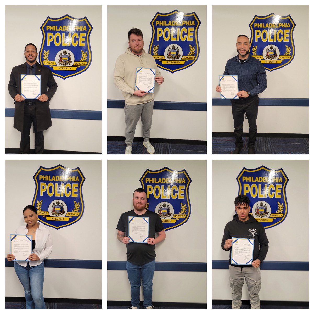 PPDRecruiting's tweet image. Congratulations to these applicants as they transition to Police Recruit on April 14 as members of Class 415! Don’t forget to apply now at joinphillypd.com and start your journey towards making Philadelphia the safest city in America! @PPDVJohnson