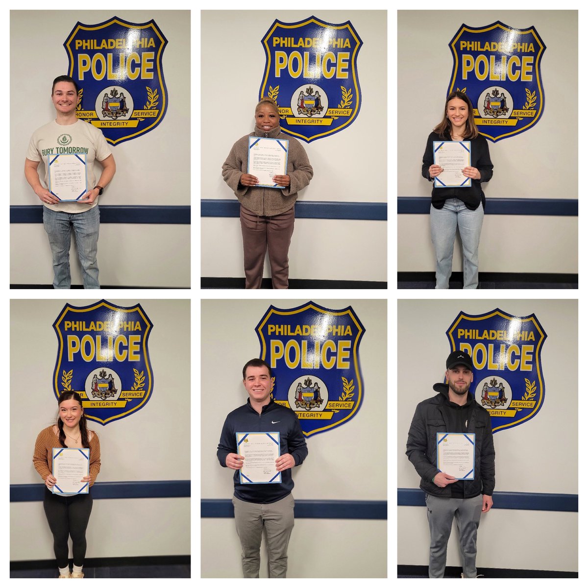 PPDRecruiting's tweet image. Congratulations to these applicants as they transition to Police Recruit on April 14 as members of Class 415! Don’t forget to apply now at joinphillypd.com and start your journey towards making Philadelphia the safest city in America! @PPDVJohnson