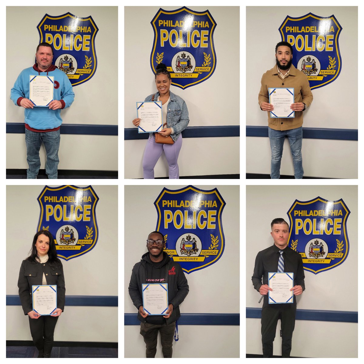 PPDRecruiting's tweet image. Congratulations to these applicants as they transition to Police Recruit on April 14 as members of Class 415! Don’t forget to apply now at joinphillypd.com and start your journey towards making Philadelphia the safest city in America! @PPDVJohnson