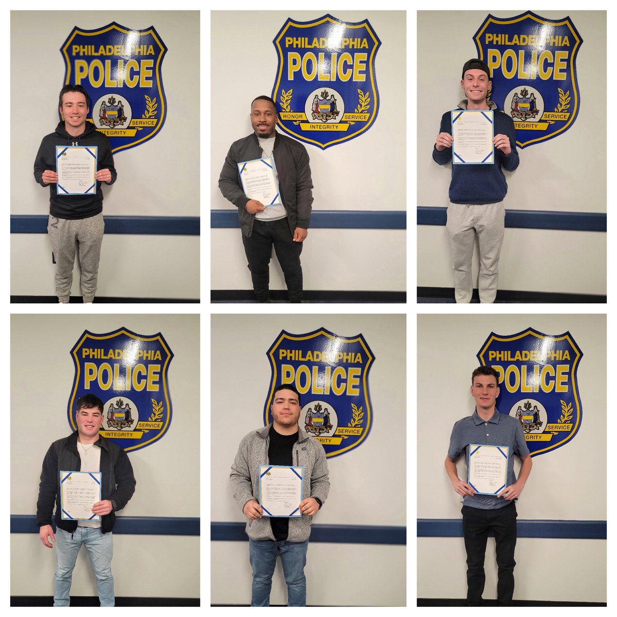 PPDRecruiting's tweet image. Congratulations to these applicants as they transition to Police Recruit on April 14 as members of Class 415! Don’t forget to apply now at joinphillypd.com and start your journey towards making Philadelphia the safest city in America! @PPDVJohnson