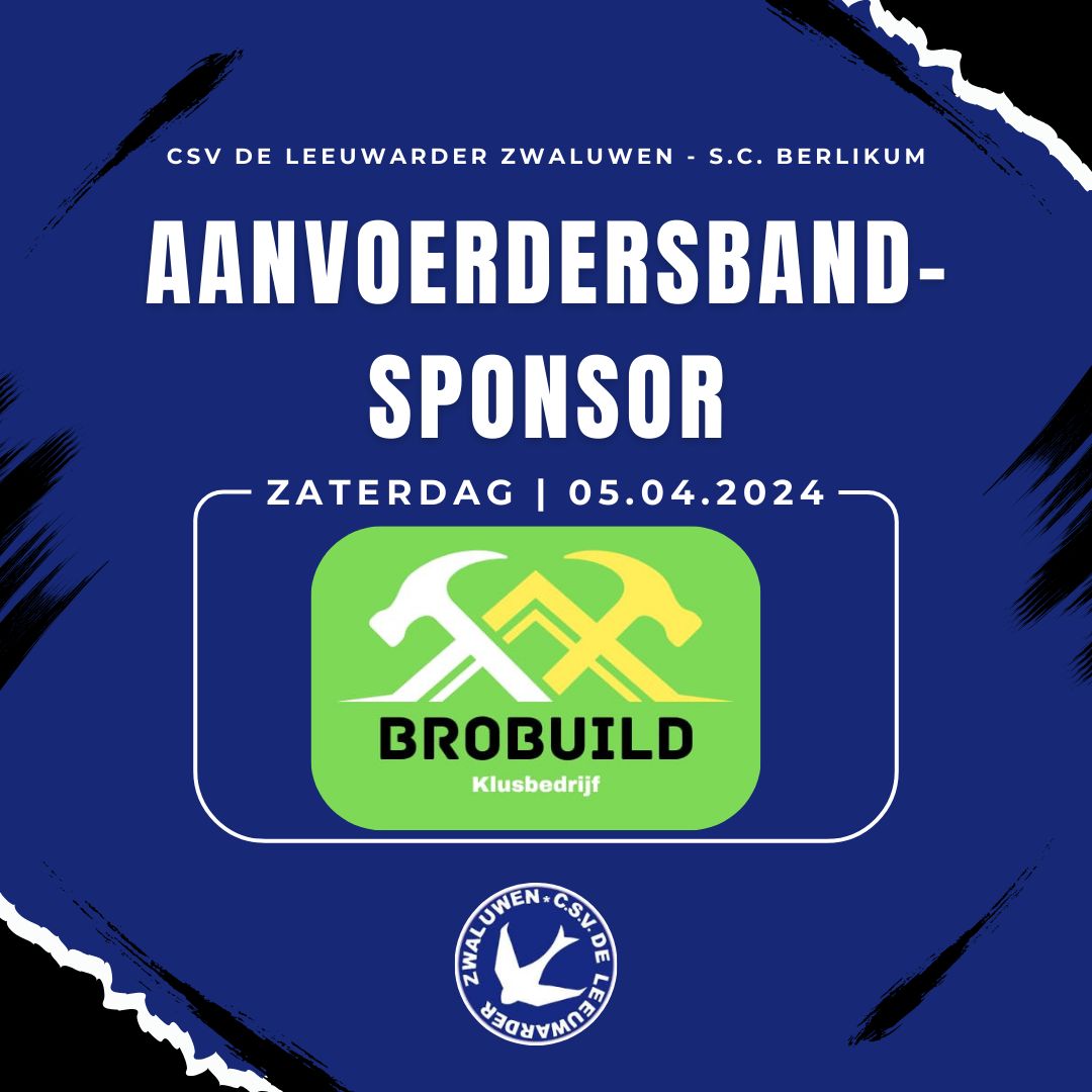 LwdZwaluwen's tweet image. ⚽ 𝗪𝗲𝗱𝘀𝘁𝗿𝗶𝗷𝗱𝘀𝗽𝗼𝗻𝘀𝗼𝗿 | Morgenmiddag speelt Zwaluwen 1 thuis tegen SC Berlikum 1. De bal- en wedstrijdsponsor is Solidum Belonen en Functiewaardering. De aanvoerdersband wordt gesponsord door Brobuild Klusbedrijf.  🖤💙