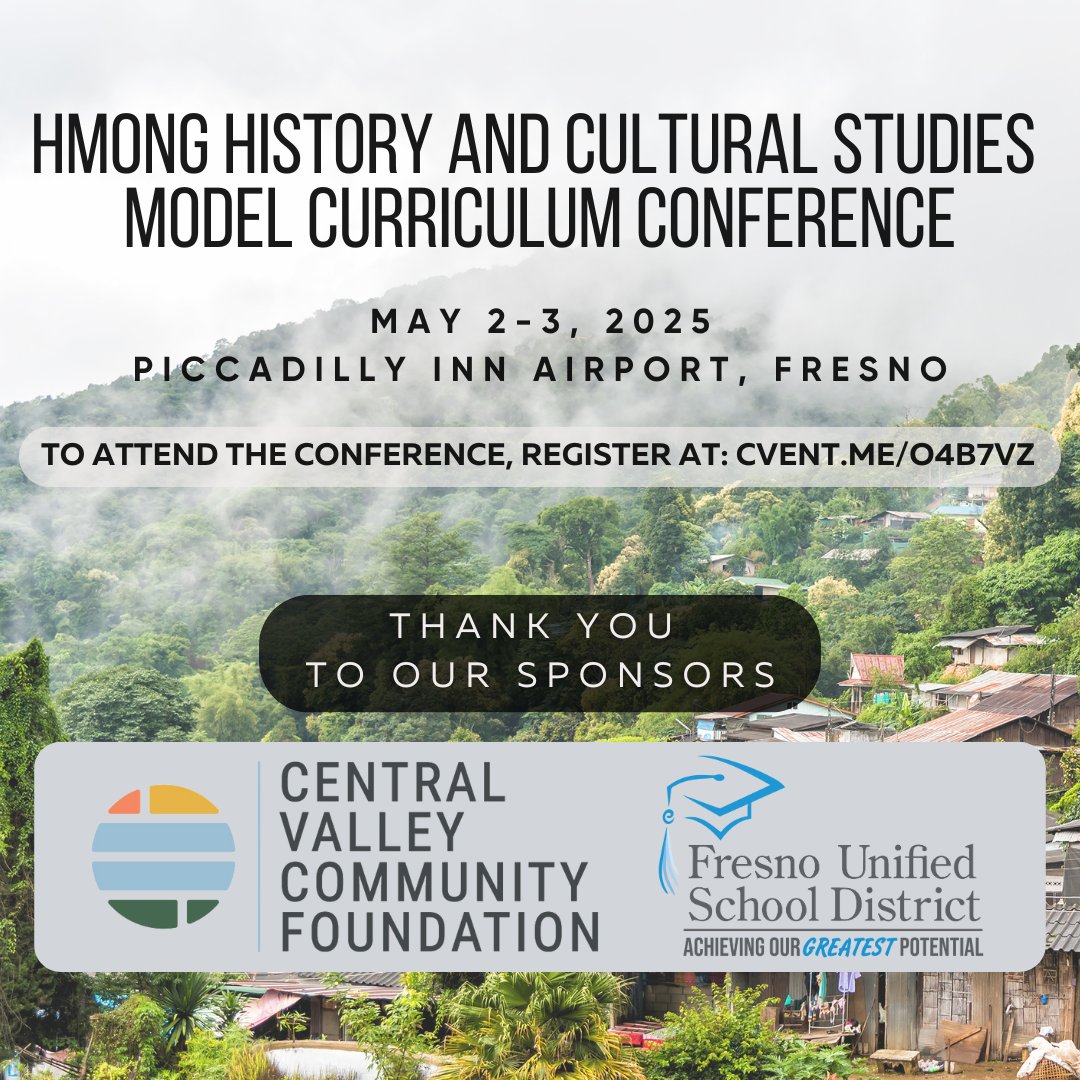 OCDE is excited to share that our next Hmong History and Cultural Studies Conference will be held on May 2-3 at the Piccadilly Inn Airport. Thank you to our sponsors for helping to make this event possible.

You can register for the conference at: cvent.me/O4B7vZ