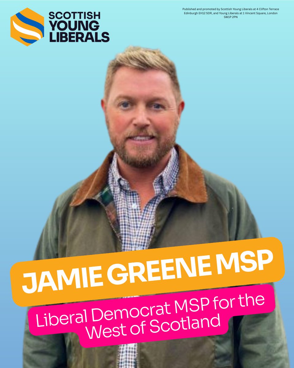 Scottish Young Liberals (@scottishyl) on Twitter photo Delighted to welcome <a href="/jamiegreeneUK/">Jamie Greene MSP</a> as the newest Scottish Liberal Democrat MSP!
Look forward to working with you. Delighted to welcome <a href="/jamiegreeneUK/">Jamie Greene MSP</a> as the newest Scottish Liberal Democrat MSP!
Look forward to working with you.