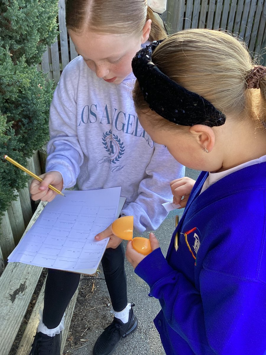 We enjoyed a maths egg hunt this morning!