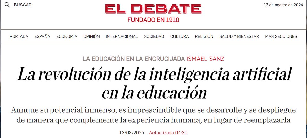 Ismael Sanz (@sanz_ismael) on Twitter photo Los docentes son insustituibles. «Para aprovechar los beneficios de la IA sin caer en sus trampas, es necesario un enfoque equilibrado. La tecnología debe ser una herramienta al servicio de los docentes y los estudiantes, no un sustituto». <a href="/DiezMoneo/">💚💚💚SANDRA MONEO DIEZ💚💚💚</a> <a href="/jsainzg/">Jorge Sainz</a> Los docentes son insustituibles. «Para aprovechar los beneficios de la IA sin caer en sus trampas, es necesario un enfoque equilibrado. La tecnología debe ser una herramienta al servicio de los docentes y los estudiantes, no un sustituto». <a href="/DiezMoneo/">💚💚💚SANDRA MONEO DIEZ💚💚💚</a> <a href="/jsainzg/">Jorge Sainz</a>