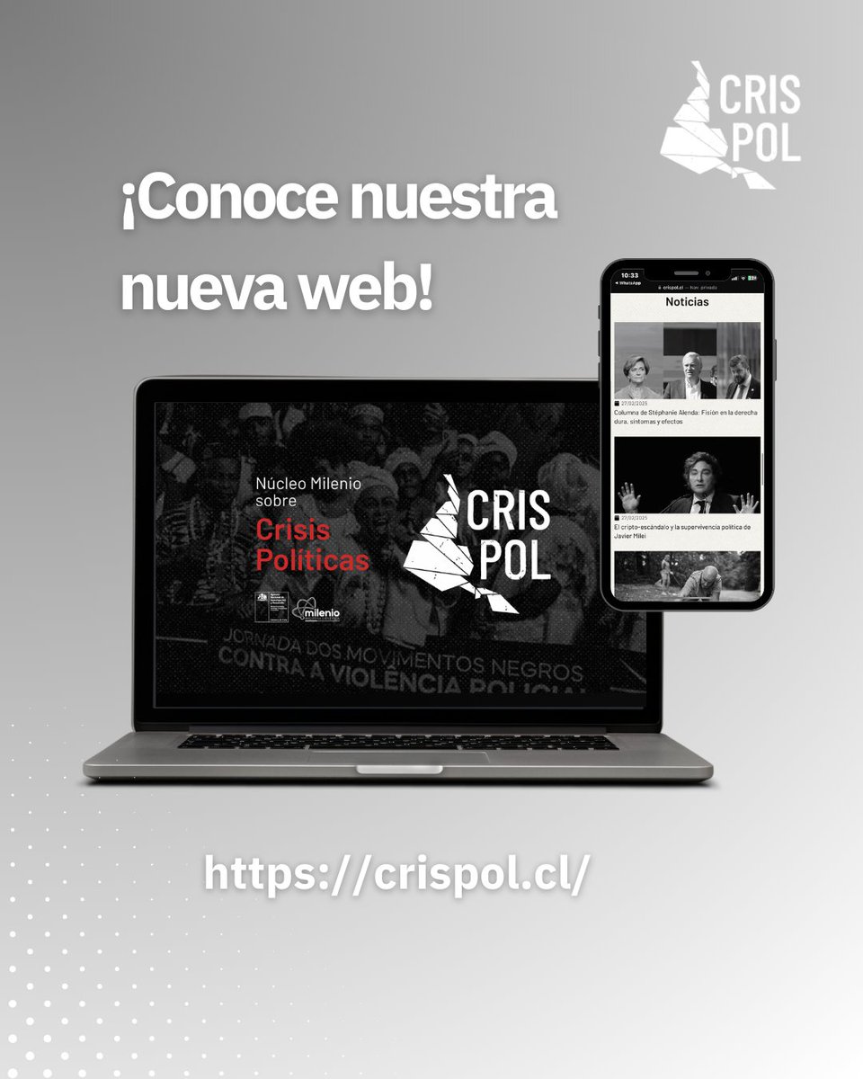🔍✨ ¡Conoce nuestra nueva web de CRISPOL! ✨🔍

Te invitamos a explorar nuestra nueva página web y descubrir quiénes somos, nuestro equipo y nuestras líneas de investigación.

📌 🔗 Visítanos y conoce más sobre nuestro trabajo, proyectos y colaboraciones: crispol.cl