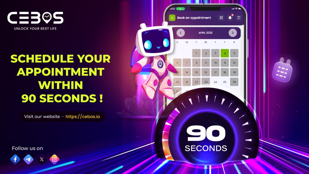 _cebos's tweet photo. 📷 90 seconds is all it takes!
Boost Customer Engagement with seamless appointment scheduling on CEBOS.
No wait times, no hassle—just smooth bookings every time!
#MasterYourTime #CEBOS #CustomerEngagement https://t.co/wE1Zxx1gND