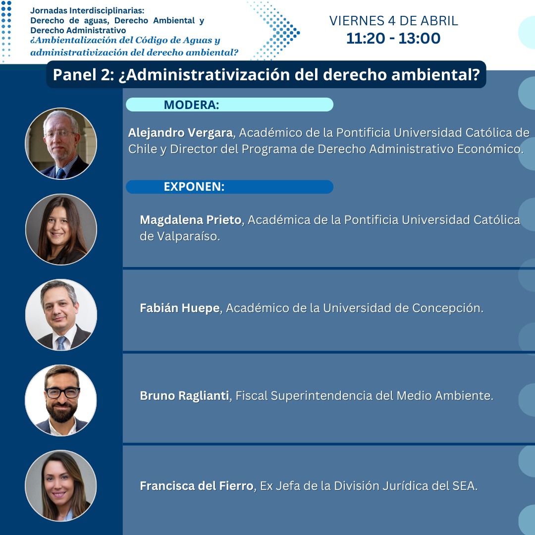 📢 AHORA | Sigue la transmisión de las Jornadas interdisciplinarias: Derecho de aguas, Derecho Ambiental y Derecho Administrativo

Se está desarrollando el segundo panel, moderado por nuestro director <a href="/vergara_blanco/">Alejandro Vergara Blanco, profesor de derecho</a> 

Accede a la transmisión en vivo: youtube.com/watch?v=sWtZ6Y…