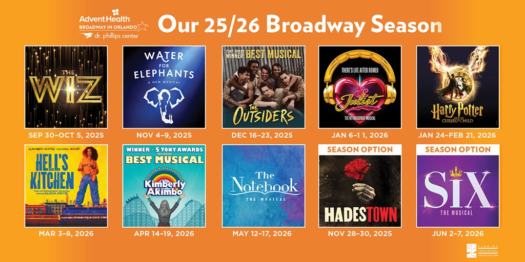 Dr. Phillips Center (@drphillipsctr) on Twitter photo The 25/26 <a href="/AdventHealth/">AdventHealth</a> Broadway in Orlando season has been revealed!
Explore our new season: bit.ly/3FT7O4l The 25/26 <a href="/AdventHealth/">AdventHealth</a> Broadway in Orlando season has been revealed!
Explore our new season: bit.ly/3FT7O4l