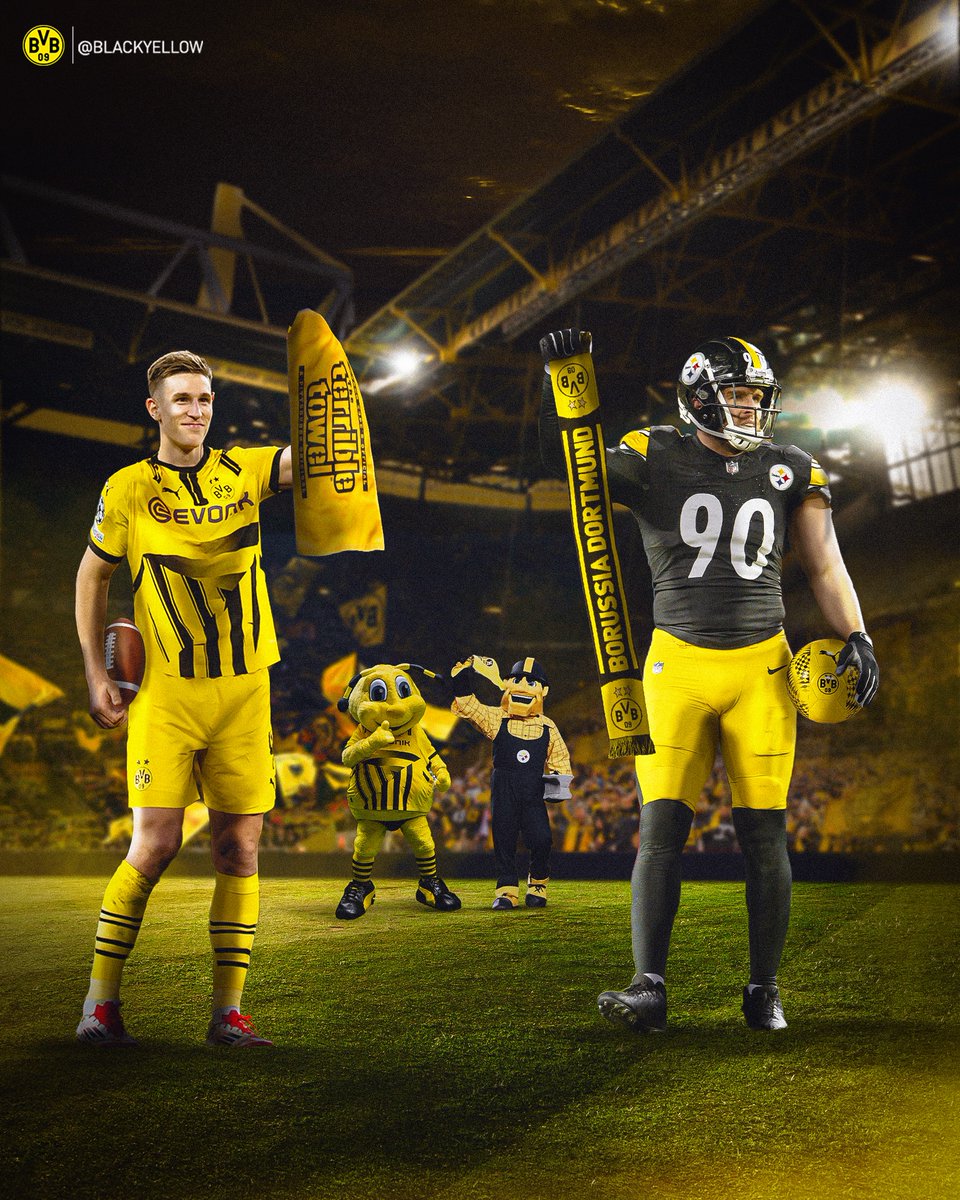 BlackYellow's tweet photo. Football meets football. ⚽️🏈 https://t.co/O7necZShEt
