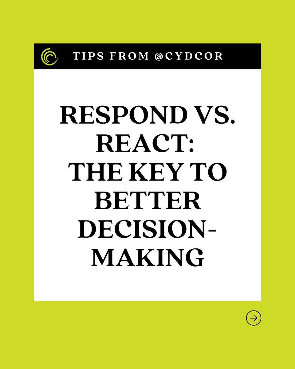 cydcor's tweet image. React or respond? Your approach in facing challenges shapes success.

React: 😡 Impulsive, regretful.
Respond: 🤔 Thoughtful, focused.

Shift your approach:
✨ Pause
✨ Check emotions
✨ Choose wisely

💬 Share your story below! ⬇️

#MindsetMatters #RespondNotReact #Cydfor