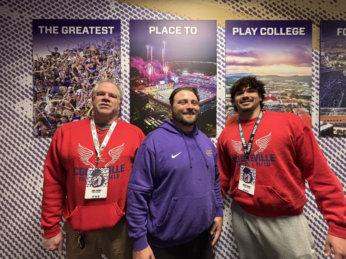 Austin Hoane (@austin_hoane22) on Twitter photo Had an amazing time meeting everyone at JMU‼️‼️Really looking forward to getting back on campus #GoDukes <a href="/Coach_Smith61/">Coach Chris Smith</a> <a href="/BodybyGrautski/">Chris Grautski</a> <a href="/Coach_DKennedy/">Dean Kennedy</a> <a href="/Coach_DiMike/">Anthony DiMichele</a> <a href="/CoachBobChesney/">Robert Chesney</a> Had an amazing time meeting everyone at JMU‼️‼️Really looking forward to getting back on campus #GoDukes <a href="/Coach_Smith61/">Coach Chris Smith</a> <a href="/BodybyGrautski/">Chris Grautski</a> <a href="/Coach_DKennedy/">Dean Kennedy</a> <a href="/Coach_DiMike/">Anthony DiMichele</a> <a href="/CoachBobChesney/">Robert Chesney</a>