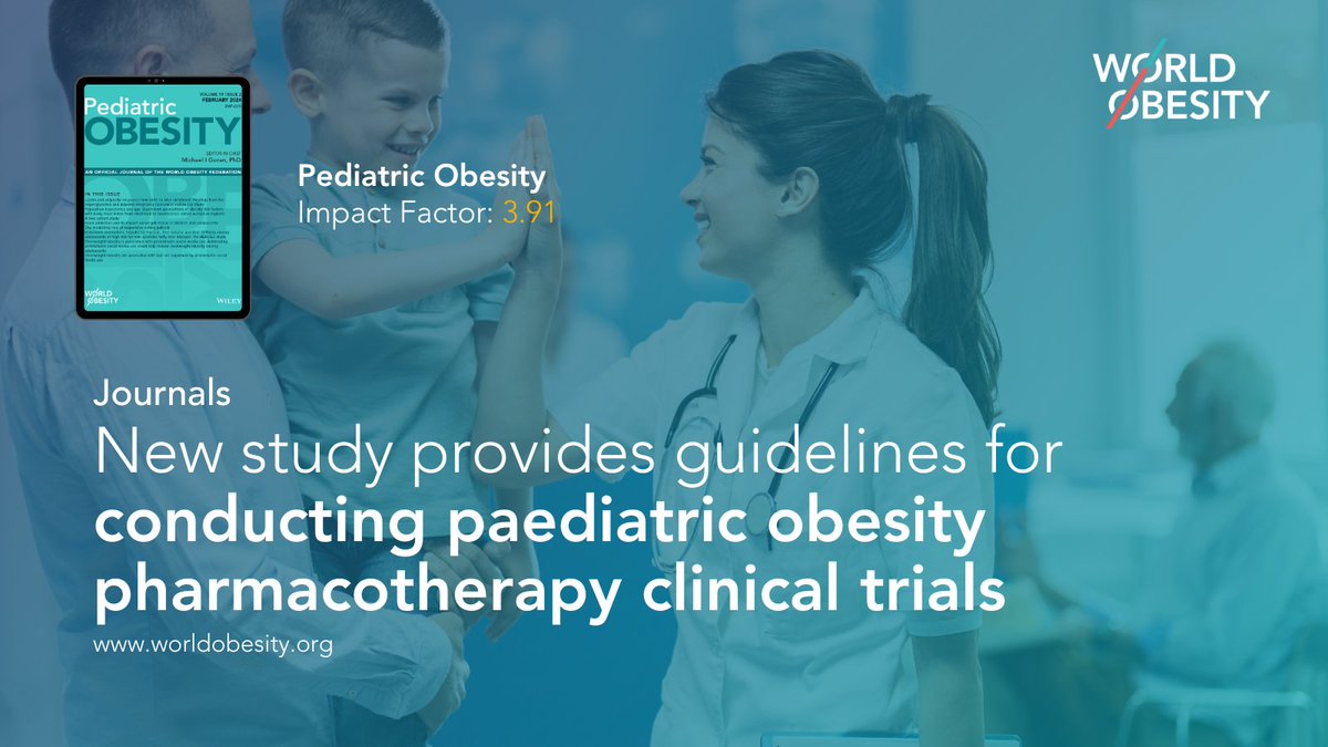 🆕📰 A new paper published in our journal 'Pediatric Obesity' presents critical considerations for the design and conduct of clinical trials involving medications to treat obesity in children and adolescents.

➡️ Read more: worldobesity.org/news/new-study… 
<a href="/EASOobesity/">EASO</a> #FridayFindings