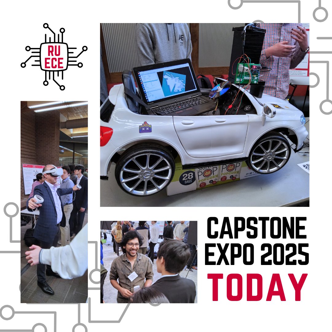 Today’s the Day!
Join us for the ECE Capstone Showcase and experience the future of engineering—designed and built by our graduating seniors.
🗓️ Today, April 23
🕚 11 AM – 2 PM
📍 Busch Student Center
#ECECapstone #RutgersECE #Capstone2025 #EngineeringShowcase #StudentInnovation
