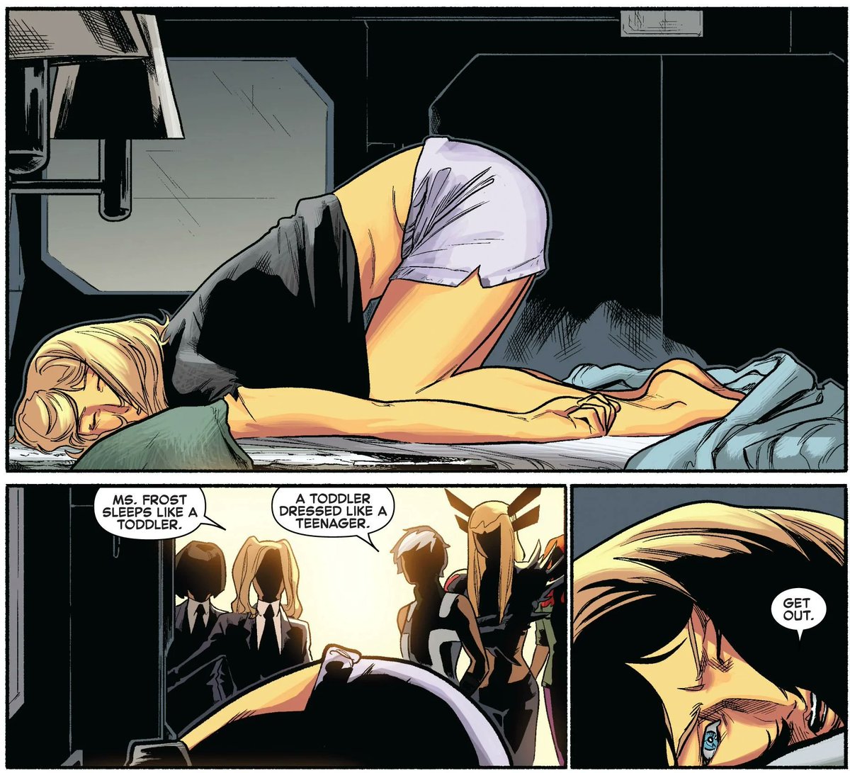 GarladorJones's tweet image. While everyone is jumping on the Emma Frost train due to Marvel Rivals, now’s a good time to remind people she’s more than a pretty face. She’s a complex X-Men character with a complicated past full of mistakes, healing, strength, and empathy. 

… But, yes, she’s very hot too.