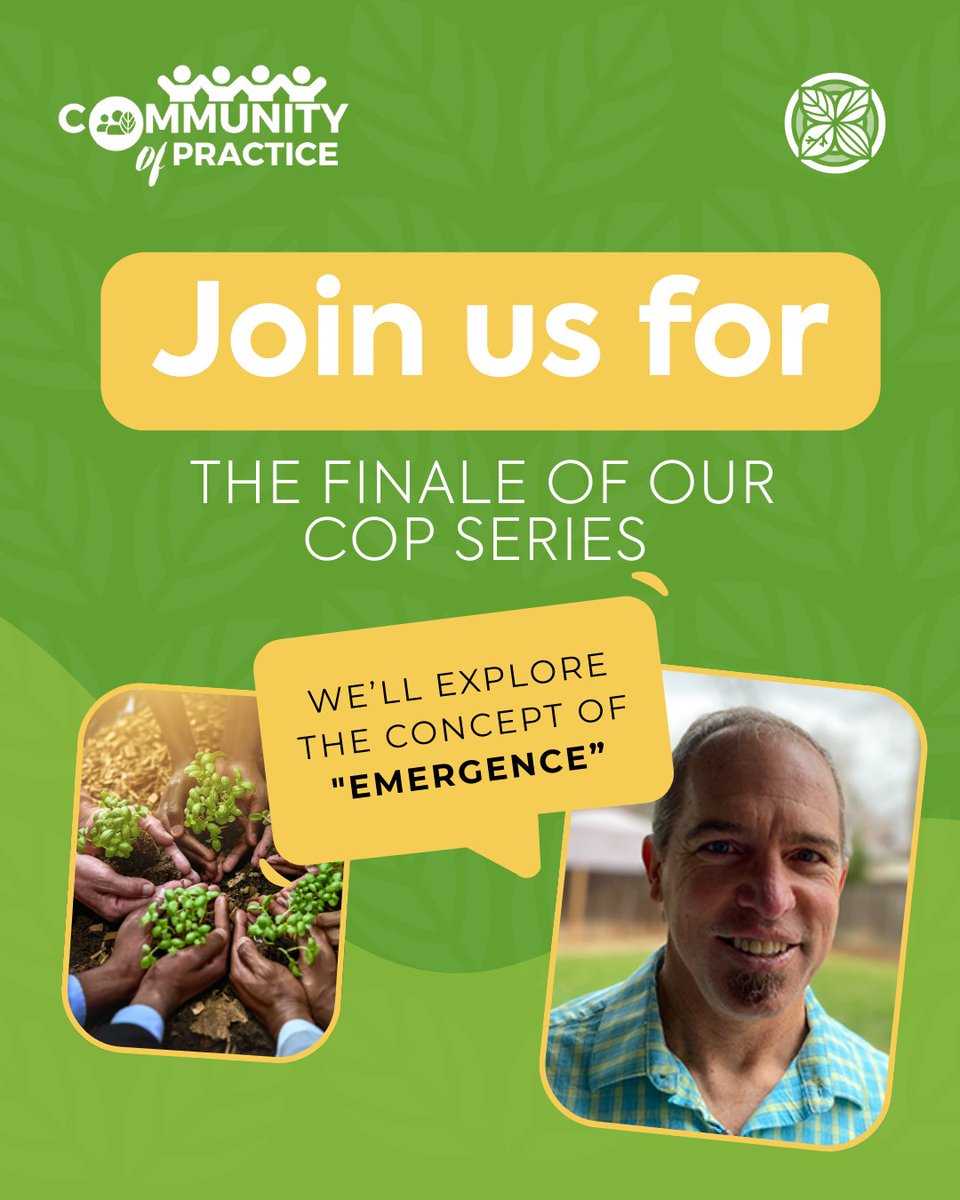 📣 Calling All Partners! | Join us for the last part of Our 2025 COP!
🌱 David Denhartog will close out this powerful series, sharing insights from Harvard’s Executive Education for Sustainability Leadership program. 
🗒️Theme: Emergence
➡️ Check you inbox for registration link!