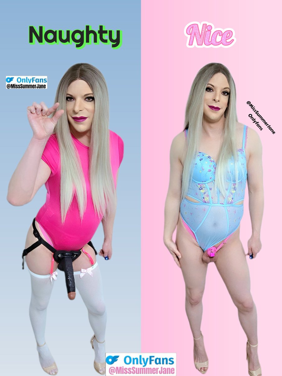 😈 NAUGHTY OR NICE 😇

<a href="/MissSummerJane/">BoyBreaker 💔</a> has trained me to be a sissy switch ❤️  

Which of my sissy sides would you rather play with?